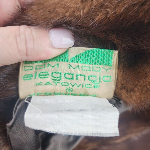 VTG Genuine Mink Fur Davy Crockett Style Hat with Tail Women OS - Picture 13 of 14